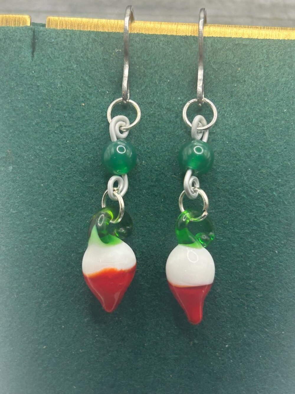 Handmade Glass Radish Earrings